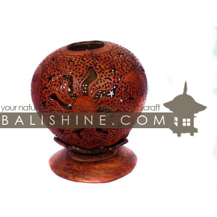 Balishine: Your natural source of indonesian handicraft presents in its Home Decor collection the Candle Holder:13BUB16815:This candle holder is produced in Bali made from coconut wood.  
