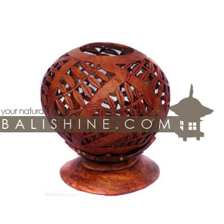 Balishine: Your natural source of indonesian handicraft presents in its Home Decor collection the Candle Holder:13BUB16817:This candle holder is produced in Bali made from coconut wood.  