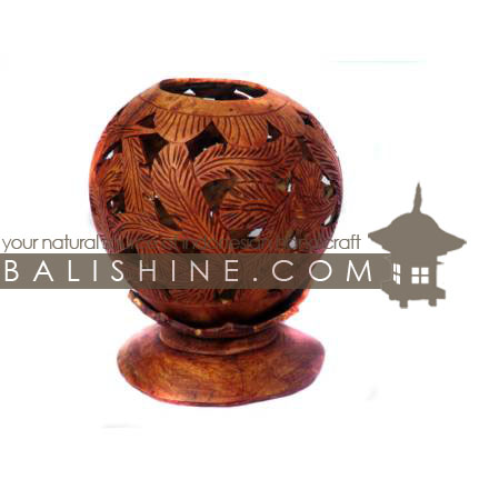 Balishine: Your natural source of indonesian handicraft presents in its Home Decor collection the Candle Holder:13BUB16819:This candle holder is produced in Bali made from coconut wood.  