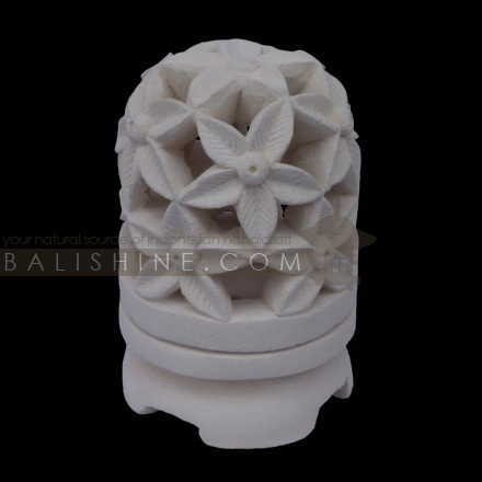 Balishine: Your natural source of indonesian handicraft presents in its Home Decor collection the Candle Holder:13DEL165604:This round candle holder is produced in Indonesia made from natural white lime stone.   Same as picture