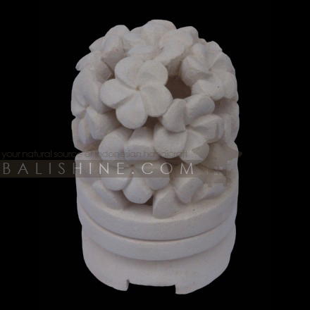 Balishine: Your natural source of indonesian handicraft presents in its Home Decor collection the Candle Holder:13DEL165605:This round candle holder is produced in Indonesia made from natural white lime stone.   Same as picture