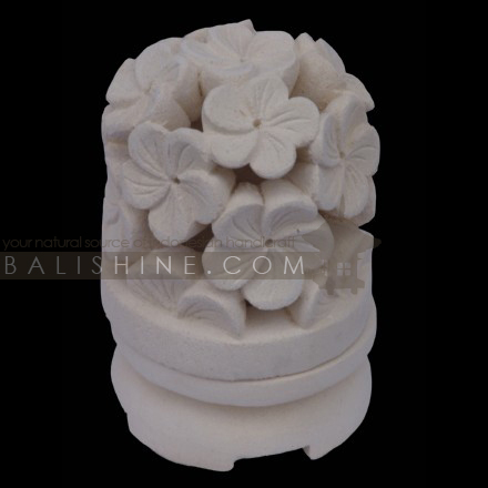 Balishine: Your natural source of indonesian handicraft presents in its Home Decor collection the Candle Holder:13DEL165607:This round candle holder is produced in Indonesia made from natural white lime stone.   Same as picture