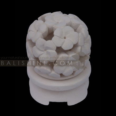 Balishine: Your natural source of indonesian handicraft presents in its Home Decor collection the Candle Holder:13DEL165610:This round candle holder is produced in Indonesia made from natural white lime stone.   Same as picture
