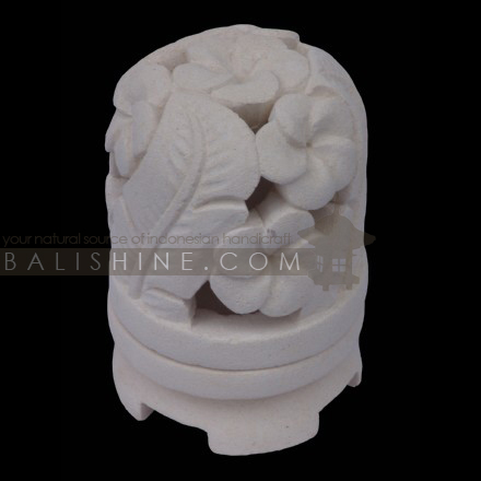 Balishine: Your natural source of indonesian handicraft presents in its Home Decor collection the Candle Holder:13DEL165612:This round candle holder is produced in Indonesia made from natural white lime stone.   Same as picture