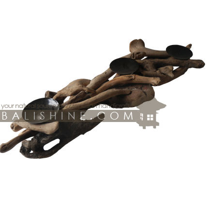 Balishine: Your natural source of indonesian handicraft presents in its Home Decor collection the Candle Holder:13FOR166767:This candle holder is produced in Bali made from recycled driftwood.  