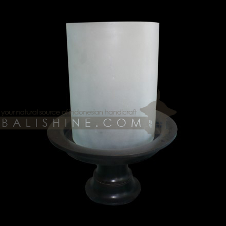 Balishine: Your natural source of indonesian handicraft presents in its Home Decor collection the Candle Holder:13PBG165768:This candle holdler is produced in Bali made from glass and wood  Same as picture
