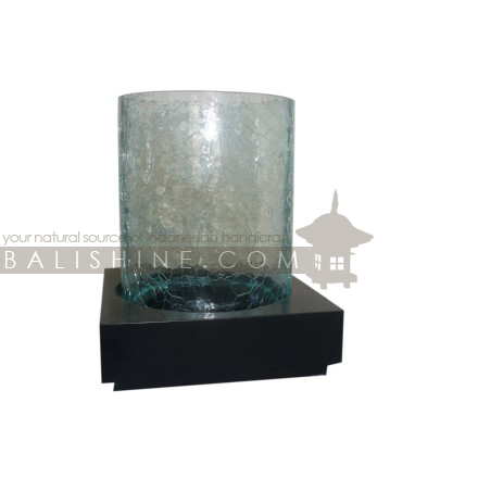 Balishine: Your natural source of indonesian handicraft presents in its Home Decor collection the Candle Holder:13PBG165770:This candle holdler is produced in Bali made from glass and wood  Same as picture