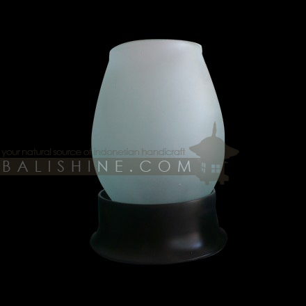 Balishine: Your natural source of indonesian handicraft presents in its Home Decor collection the Candle Holder:13PBG165774:This candle holdler is produced in Bali made from glass and wood  Same as picture