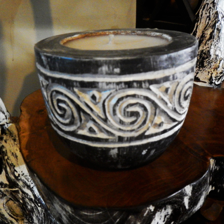 Balishine: Your natural source of indonesian handicraft presents in its Home Decor collection the Candle Holder Carving:13JAT168279:This candle holder is made from palm wood.  