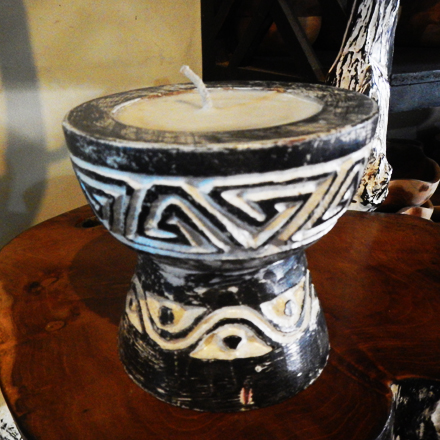 Balishine: Your natural source of indonesian handicraft presents in its Home Decor collection the Candle Holder Carving:13JAT168280:This candle holder is made from palm wood.  