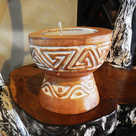 Balishine: Your natural source of indonesian handicraft presents in its Home Decor collection the Candle Holder Carving:13JAT168281:This candle holder is made from palm wood.  