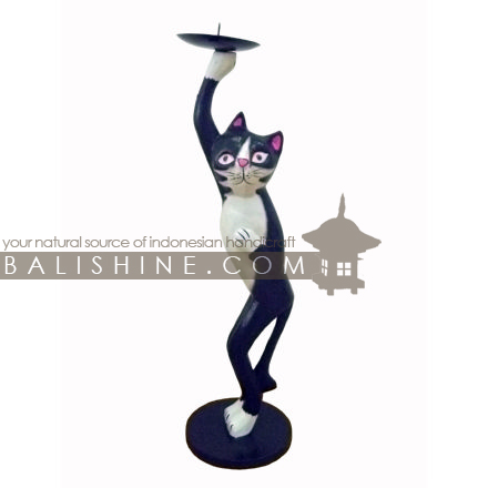 Balishine: Your natural source of indonesian handicraft presents in its Home Decor collection the Candle Holder Cat:13MAS167031:This candle holder is made from albasia wood.  
