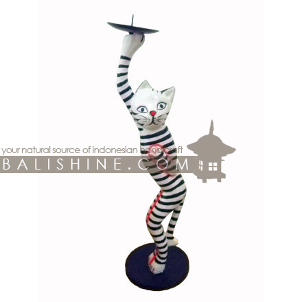 Balishine: Your natural source of indonesian handicraft presents in its Home Decor collection the Candle Holder Cat:13MAS167033:This candle holder is made from albasia wood.  