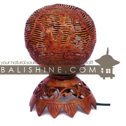 Balishine: Your natural source of indonesian handicraft presents in its Home Decor collection the Coconut Wood Lamp:13BUB15718:This lamp is produced in Bali made from coconut wood.  We sell this lamp without electric system.