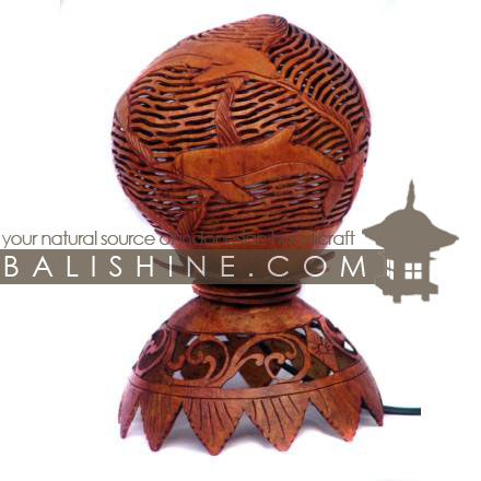 Balishine: Your natural source of indonesian handicraft presents in its Home Decor collection the Coconut Wood Lamp:13BUB15719:This lamp is produced in Bali made from coconut wood.  We sell this lamp without electric system.