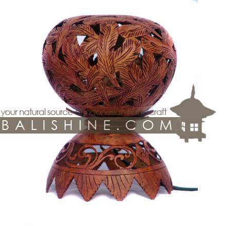 Balishine: Your natural source of indonesian handicraft presents in its Home Decor collection the Coconut Wood Lamp:13BUB15722:This lamp is produced in Bali made from coconut wood.  We sell this lamp without electric system.