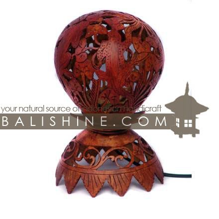 Balishine: Your natural source of indonesian handicraft presents in its Home Decor collection the Coconut Wood Lamp:13BUB15724:This lamp is produced in Bali made from coconut wood.  We sell this lamp without electric system.