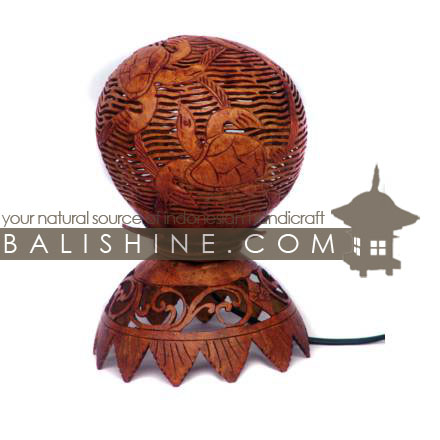 Balishine: Your natural source of indonesian handicraft presents in its Home Decor collection the Coconut Wood Lamp:13BUB15725:This lamp is produced in Bali made from coconut wood.  We sell this lamp without electric system.