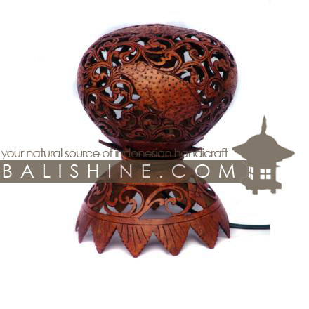 Balishine: Your natural source of indonesian handicraft presents in its Home Decor collection the Coconut Wood Lamp:13BUB15726:This lamp is produced in Bali made from coconut wood.  We sell this lamp without electric system.