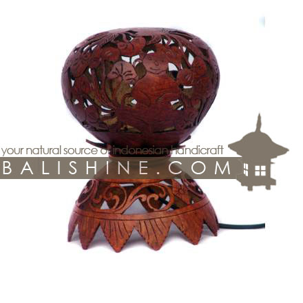 Balishine: Your natural source of indonesian handicraft presents in its Home Decor collection the Coconut Wood Lamp:13BUB15727:This lamp is produced in Bali made from coconut wood.  We sell this lamp without electric system.
