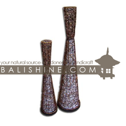 Balishine: Your natural source of indonesian handicraft presents in its Home Decor collection the Lamp:13JAS153166:This lamp is produced in Indonesia made from rotan with wood base and textile lampshade.   For electric fitting please contact us