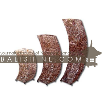 Balishine: Your natural source of indonesian handicraft presents in its Home Decor collection the Lamp:13JAS153174:This lamp is produced in Indonesia made from rotan with stainless.   For electric fitting please contact us