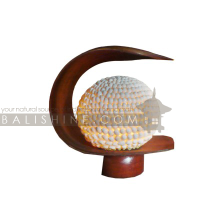 Balishine: Your natural source of indonesian handicraft presents in its Home Decor collection the Lamp:13MEB155487:This lamp is produced in Bali made from shell and coconut wood.  For electric fitting please contact us