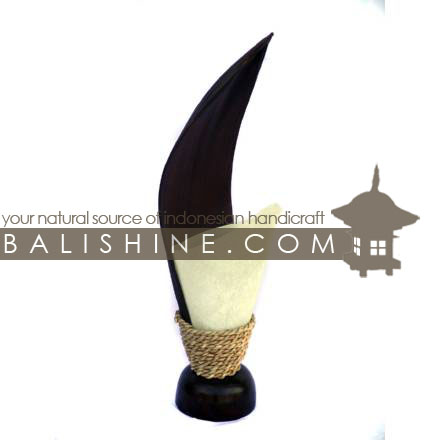 Balishine: Your natural source of indonesian handicraft presents in its Home Decor collection the Lamp:13MEB15738:This lamp is produced in Indonesia made from coconut and mahogany wood lampshade from skin of cow with a string of pineapple leaf for decoration.  For electric fitting please contact us