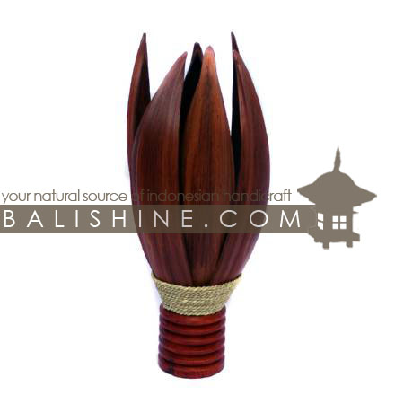 Balishine: Your natural source of indonesian handicraft presents in its Home Decor collection the Lamp:13MEB15746:This lamp is produced in Indonesia made from coconut and mahogany wood cotton bowl lampshade with a string of pineapple leaf for decoration.  For electric fitting please contact us