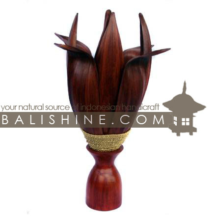 Balishine: Your natural source of indonesian handicraft presents in its Home Decor collection the Lamp:13MEB15749:This lamp is produced in Indonesia made from coconut and mahogany wood cotton bowl lampshade with a string of pineapple leaf for decoration.  For electric fitting please contact us