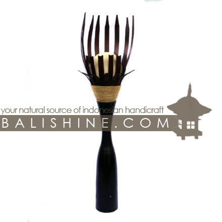 Balishine: Your natural source of indonesian handicraft presents in its Home Decor collection the Lamp:13MEB15750:This lamp is produced in Indonesia made from coconut and mahogany wood cotton bowl lampshade with a string of pineapple leaf for decoration.  For electric fitting please contact us