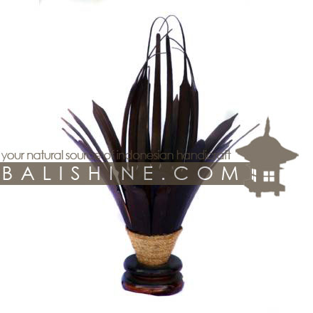 Balishine: Your natural source of indonesian handicraft presents in its Home Decor collection the Lamp:13MEB15761:This lamp is produced in Indonesia made from coconut wood cotton bowl lampshade with a string of pineapple leaf for decoration.  For electric fitting please contact us