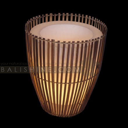 Balishine: Your natural source of indonesian handicraft presents in its Home Decor collection the Lamp:13NAA155658:This lamp is made from fiber glass with bamboo finishing.  For electric fitting please contact us