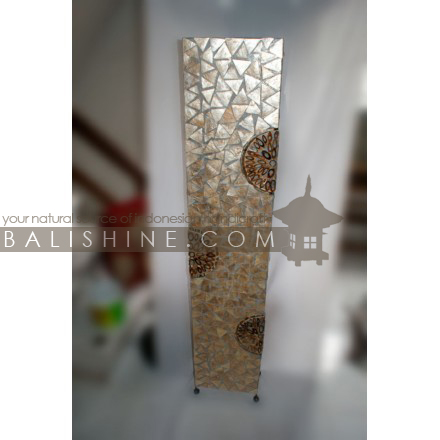 Balishine: Your natural source of indonesian handicraft presents in its Home Decor collection the Lamp:13SUN156301:This lamp is produced in Indonesia and made from fiberglass with bamboo and shell finishing.  For electric fitting please contact us