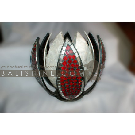 Balishine: Your natural source of indonesian handicraft presents in its Home Decor collection the Lamp:13SUN156308:This lamp is produced in Indonesia and made from fiberglass with mosaic glass and shell finishing.  For electric fitting please contact us