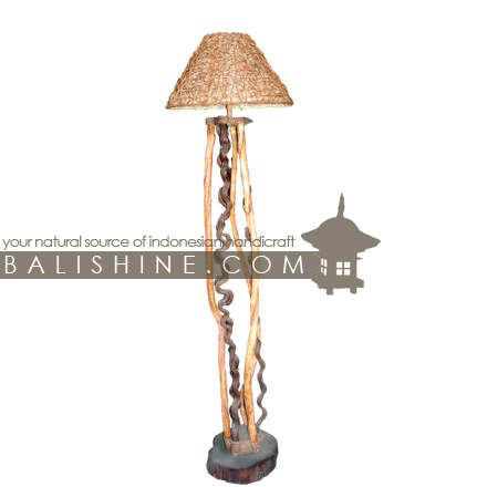 Balishine: Your natural source of indonesian handicraft presents in its Home Decor collection the Lamp:13TRB155227:This lamp is produced in Indonesia made from rotan, stainless, mahogany wood and liana.  For electric fitting please contact us