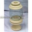 balishine This round candle holder is produced in Bali made from natural lime stone and handmade glass.