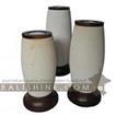 balishine This set of 3 candle holder is produced in Bali and made from natural limestone with sonokling wood.