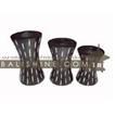 balishine This set of 3 round candle holders is produced in Bali made from carving albasia wood with pattern.