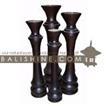 balishine This set of 4 candle holders is produced in Bali made from albasia wood.