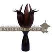balishine This lamp is produced in Indonesia made from coconut and mahogany wood cotton bowl lampshade with a string of pineapple leaf for decoration.