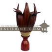 balishine This lamp is produced in Indonesia made from coconut and mahogany wood cotton bowl lampshade with a string of pineapple leaf for decoration.