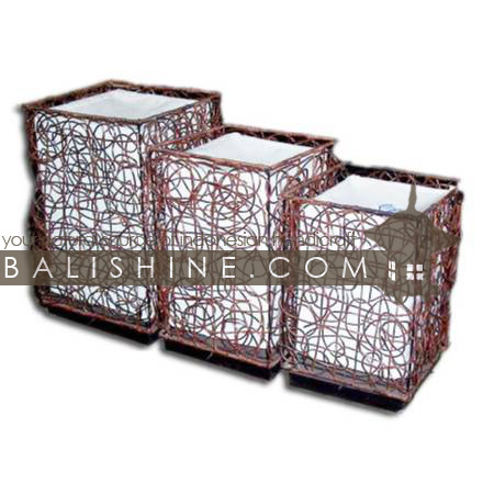 Balishine: Your natural source of indonesian handicraft presents in its Home Decor collection the Square Lamp:13JAS153172:This square lamp is produced in Indonesia made from rotan with wood base.   For electric fitting please contact us