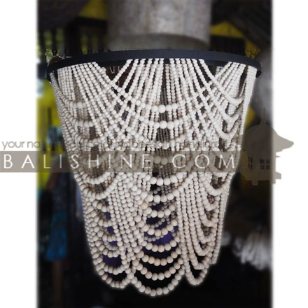 Balishine: Your natural source of indonesian handicraft presents in its Home Decor collection the Wooden Lampshade:13ALL867501:This lamp shade produced in Indonesia is made from natural wooden beads.  