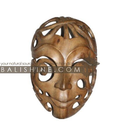 Balishine: Your natural source of indonesian handicraft presents in its Home Decor collection the Mask:17MAR476164:This mask is produced in Bali made from suar wood  Same as picture