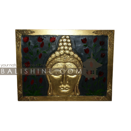 Balishine: Your natural source of indonesian handicraft presents in its Home Decor collection the Budha Panel:17OKA506868:This frame is a handicraft of Bali made from MDF wood with glass mosaic finishing.  