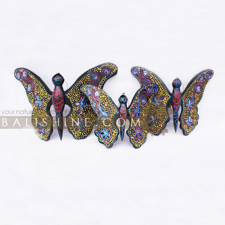 Balishine: Your natural source of indonesian handicraft presents in its Home Decor collection the Butterfly:17TUM486332:This set of 3 pieces butterfly is a handicraft of Bali made from albasia wood.  