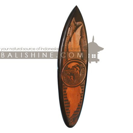 Balishine: Your natural source of indonesian handicraft presents in its Home Decor collection the Decorative Carving Surf Board:17ROR507760:This decorative surf board is made from jempinis wood with hand curving finishing.  Custom design available. Please contact us.