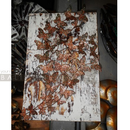 Balishine: Your natural source of indonesian handicraft presents in its Home Decor collection the Butterfly Wall Frame:17TER507905:This wall frame is produced in Indonesia made from albasia wooden base with butterfly made from aluminium.  
