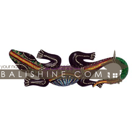 Balishine: Your natural source of indonesian handicraft presents in its Home Decor collection the Gaecko:17MUL482503:This gaecko with painting is a handicraft of Bali made from albesia wood.  Mix color